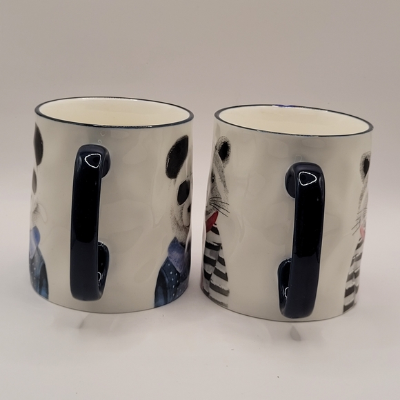 Signature Hipster Animal Mug Set of 2 Panda Raccoon - Picture 3 of 7